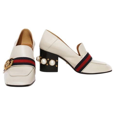 gucci pearl loafer|gucci loafers with heel.